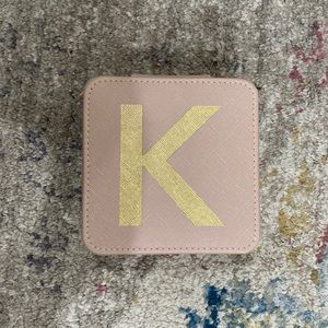 Initial Zipper Square Jewelry Box